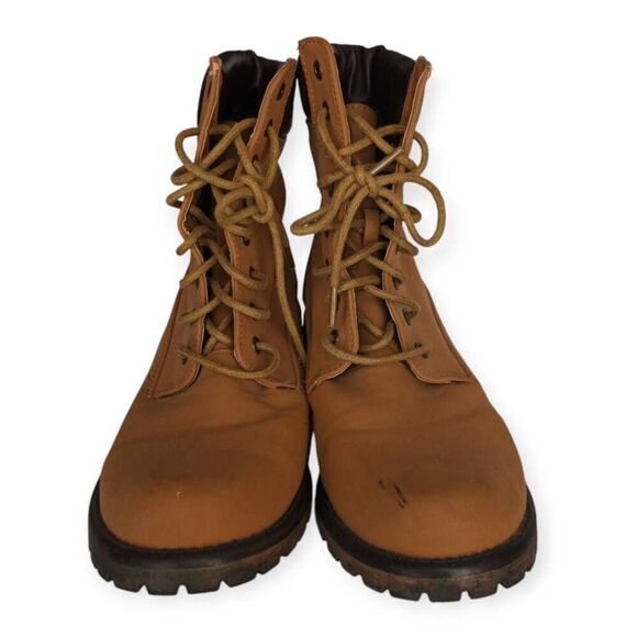 CHARLOTTE RUSSE COMBAT STYLE BOOTS TAN SZ.8 GUC. - Picture 2 of 7